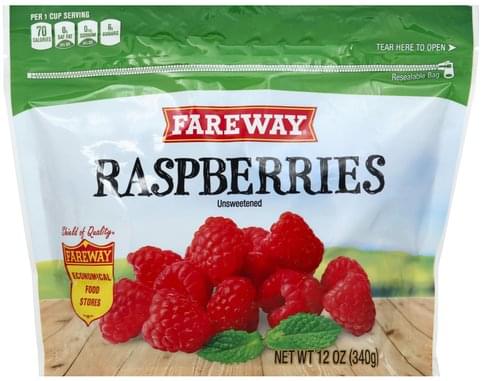 Fareway Unsweetened Raspberries - 12 oz