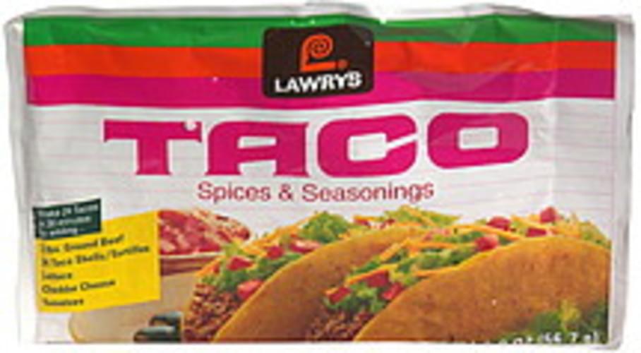 Lawrys Taco Spices & Seasonings 2 oz, Nutrition Information Innit