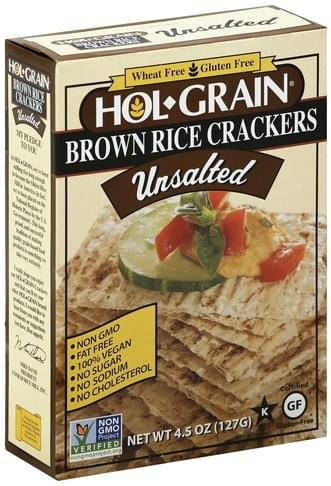 Hol Grain Brown Rice, Unsalted Crackers - 4.5 oz