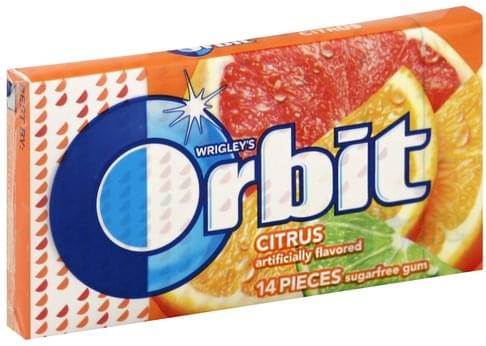 Orbit Sugarfree Citrus Gum 14 ea Nutrition Information Innit