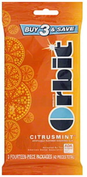 Orbit Sugarfree CitrusMint Gum 3 ea Nutrition Information Innit