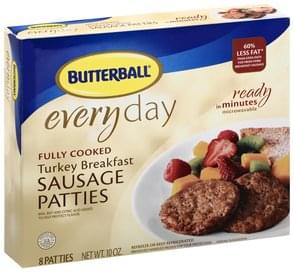 Butterball Turkey Breakfast Sausage Patties - 8 ea, Nutrition ...