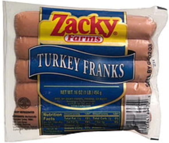 Zacky Farms Turkey Franks 16 oz, Nutrition Information Innit