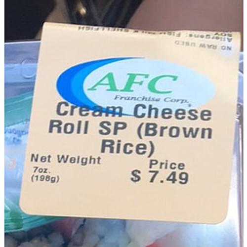 AFC Brown Rice Cream Cheese Roll 170 g, Nutrition Information Innit