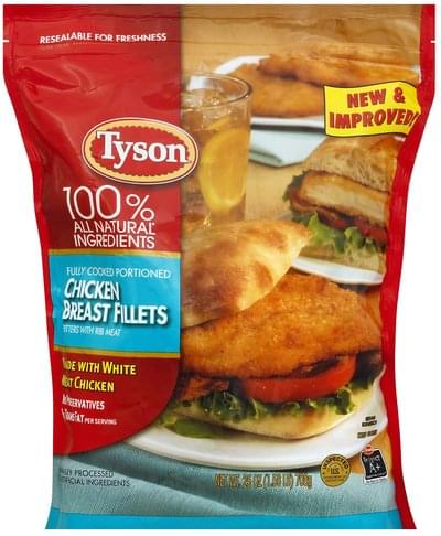 Tyson Chicken Breast Fillets - 25 oz, Nutrition Information | Innit
