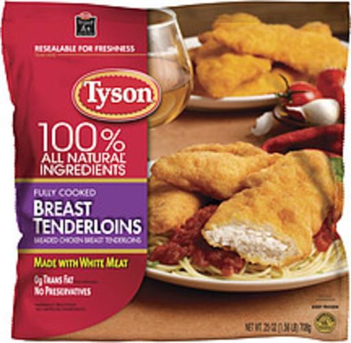 Tyson Chicken Breast Tenderloins 25 oz, Nutrition Information Innit