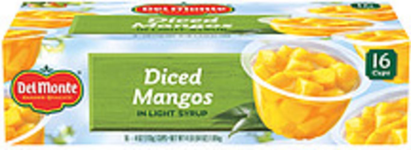 Del Monte Diced Mangos In Light Syrup Fruit Cup Snacks 64 oz
