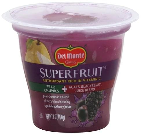 Del Monte Pear Chunks + Acai & Blackberry Juice Blend - 6 oz
