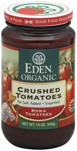 Eden Crushed, No Salt Added, Unpeeled Tomatoes - 14 oz