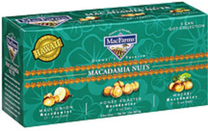 Mac Farms Macadamia 3 Can Gift Collection Maui Onion, Honey Roasted