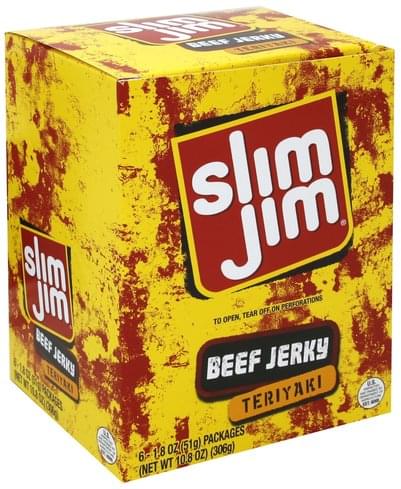 Slim Jim Teriyaki Beef Jerky - 6 ea, Nutrition Information | Innit