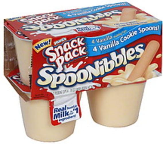 Hunts Vanilla Pudding Cups With Cookie Spoons 4 Ea Nutrition 