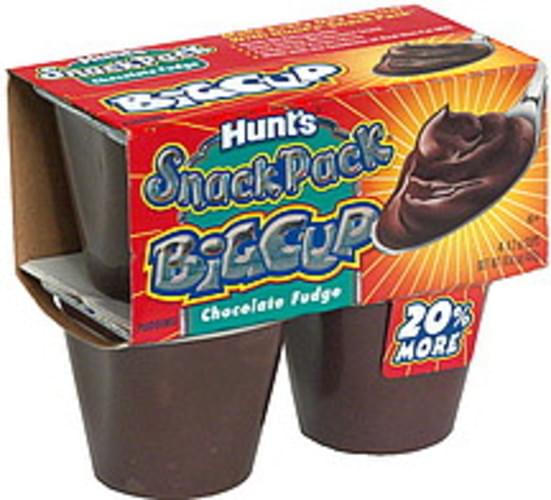 Hunts Big Cup Pudding, Chocolate Fudge 4 ea, Nutrition Information