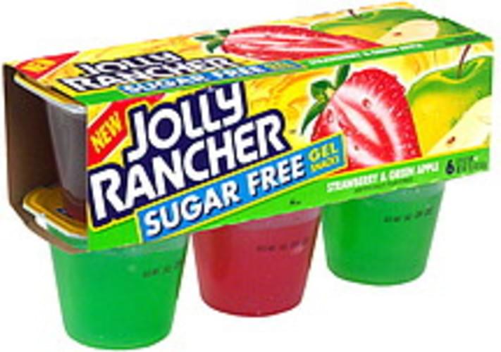 Jolly Rancher Strawberry & Green Apple Sugar Free Gel Snacks 6 ea