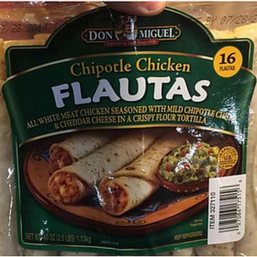 Don Miguel Chipotle Chicken Flautas 142 g, Nutrition Information Innit