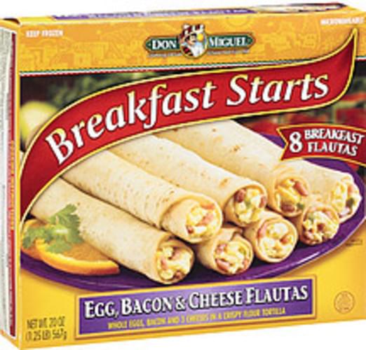 Don Miguel Breakfast Starts Breakfast Flautas Egg Bacon & Cheese 20 oz, Nutrition Information