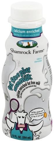 Shamrock Farms Fat Free Plus Milk - 12 oz