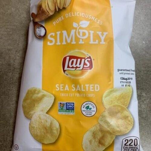 Lay's Simply Sea Salted Thick Cut Potato Chips 1.38 oz, Nutrition