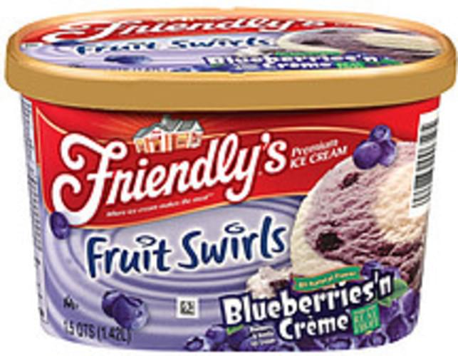 Friendly's Premium Fruit Swirls Blueberries'n Creme Ice Cream 1.5 QT