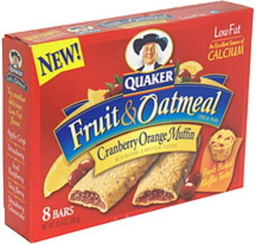 Quaker Cranberry Orange Muffin Low Fat Cereal Bars 8 ea, Nutrition