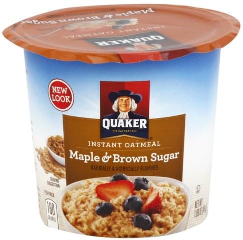 Quaker Instant, Maple & Brown Sugar Oatmeal - 1.69 oz, Nutrition Information | Innit
