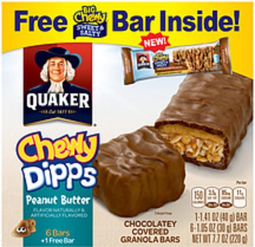 Quaker Chewy Chewy Dipps Peanut Butter Chocolatey Covered Granola Bars