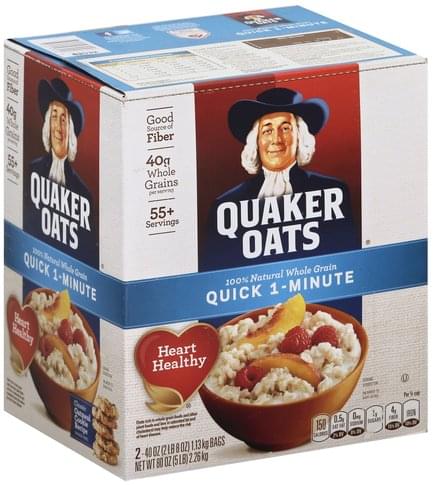 Quaker Quick 1-Minute Oatmeal - 2 ea, Nutrition Information | Innit