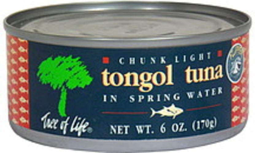 Tree of Life in Spring Water Chunk Light Tongol Tuna 6 oz, Nutrition