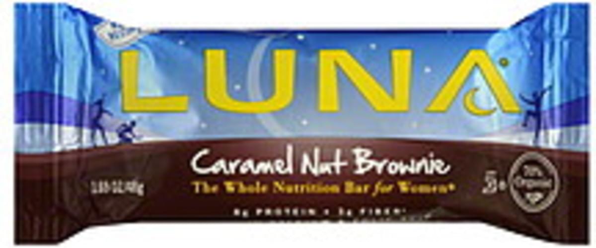 Luna Caramel Nut Brownie 15 Ct Nutrition Bars 15 pkg, Nutrition