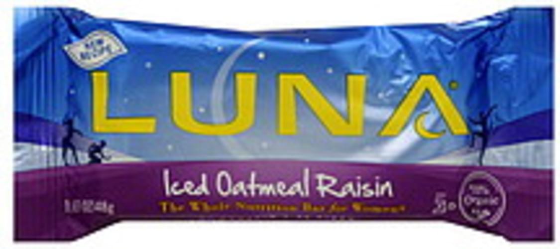 Luna Iced Oatmeal Raisin 15 Ct Nutrition Bar 15 pkg, Nutrition