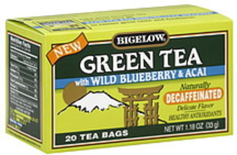 Bigelow Green Tea W/Wild Blueberry & Acal Tea Bags 0, Nutrition