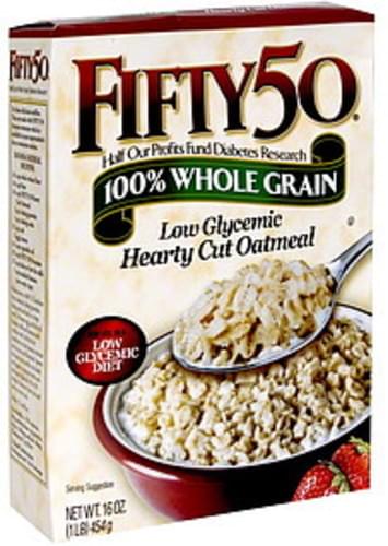 Fifty 50 100% Whole Grain Hearty Cut 16 Oz Oatmeal - 12 pkg