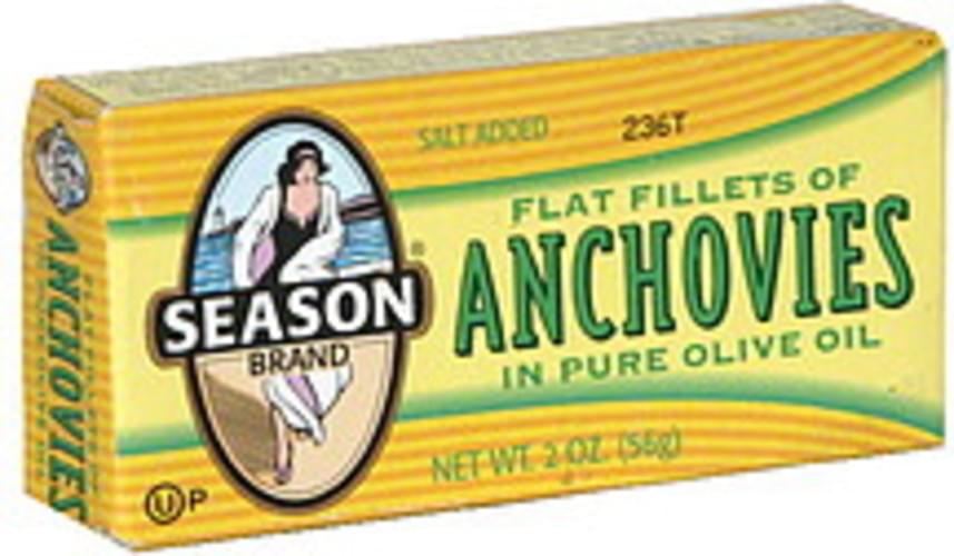 Season Flat Fillets 2 Oz Anchovies 25 pkg, Nutrition Information Innit