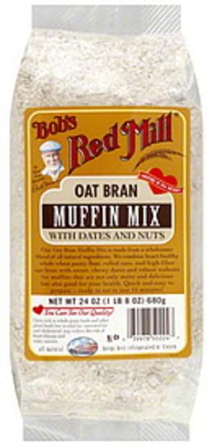 Bob's Red Mill Muffin Mix Oat Bran With Dates & Nuts 24 Oz - 4 pkg