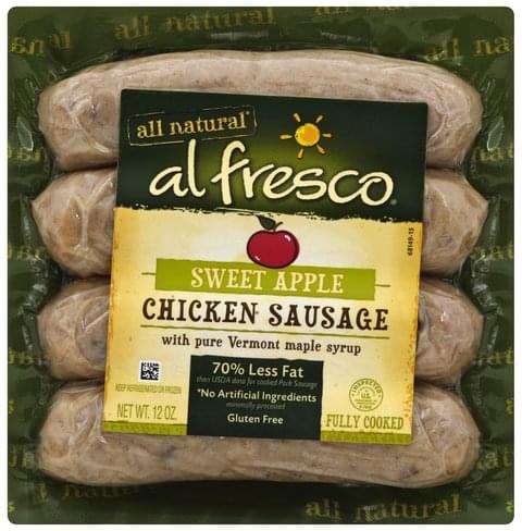 al fresco Apple Maple Chicken Sausage - 12 oz, Nutrition Information