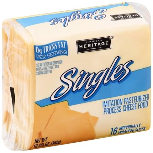 American Heritage Singles Cheese Food - 16 ea, Nutrition Information