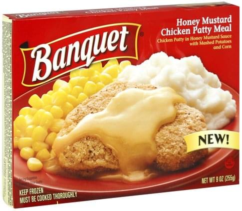 Banquet Honey Mustard Chicken Patty Meal - 9 oz, Nutrition Information ...