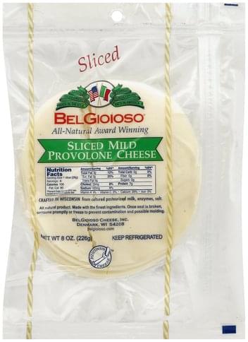 BelGioioso Sliced, Mild, Provolone Cheese - 8 oz, Nutrition Information ...