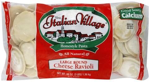 Italian Village Large Round, Cheese Ravioli - 48 oz