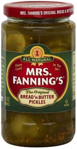 Mrs Fannings Bread Butter The Original Pickles 12 Oz Nutrition Information Innit