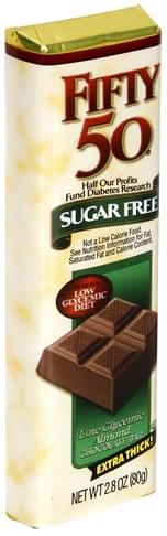Fifty 50 Low Glycemic, Extra Thick, Almonds Chocolate Bar - 2.8 oz ...