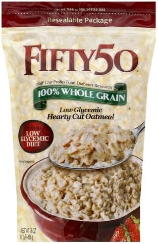 Fifty 50 Low Glycemic, Hearty Cut Oatmeal - 16 oz