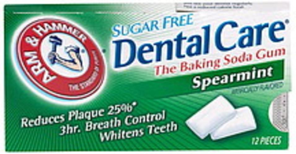 Arm & Hammer Sugar Free, Spearmint Baking Soda Gum 12 ea, Nutrition