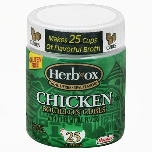 Herb Ox Chicken Bouillon Cubes 25 ea, Nutrition Information Innit