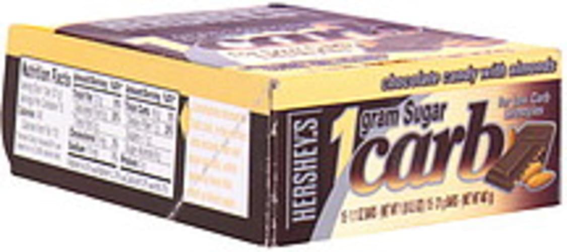 Hersheys Chocolate Candy with Almonds 1 Gram Sugar Carb Bar 15 ea, Nutrition Information Innit