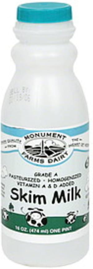 Monument Farms Dairy Skim Milk - 16 oz
