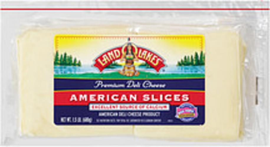 Land O Lakes Deli American Slices White Cheese 1.5 lb, Nutrition