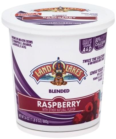 Land O Lakes Lowfat, Blended, Raspberry Yogurt - 24 oz