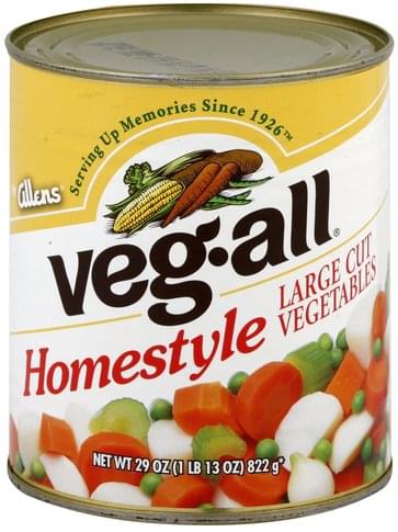 Veg All Large Cut, Homestyle Vegetables - 29 oz, Nutrition Information ...