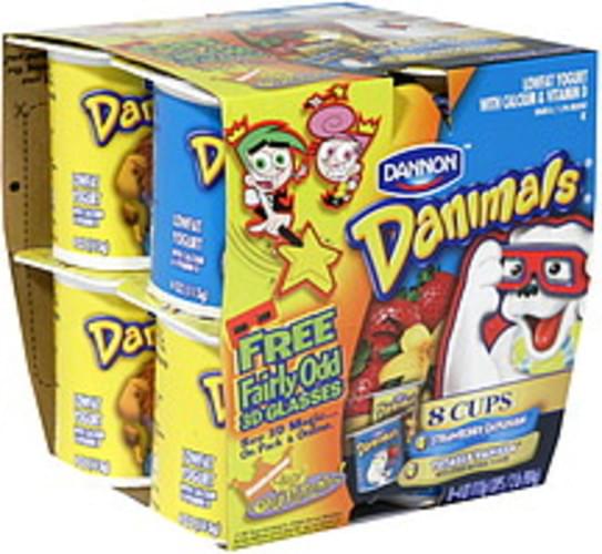 Danimals Strawberry Explosion, Totally Vanilla Lowfat Yogurt 8 ea